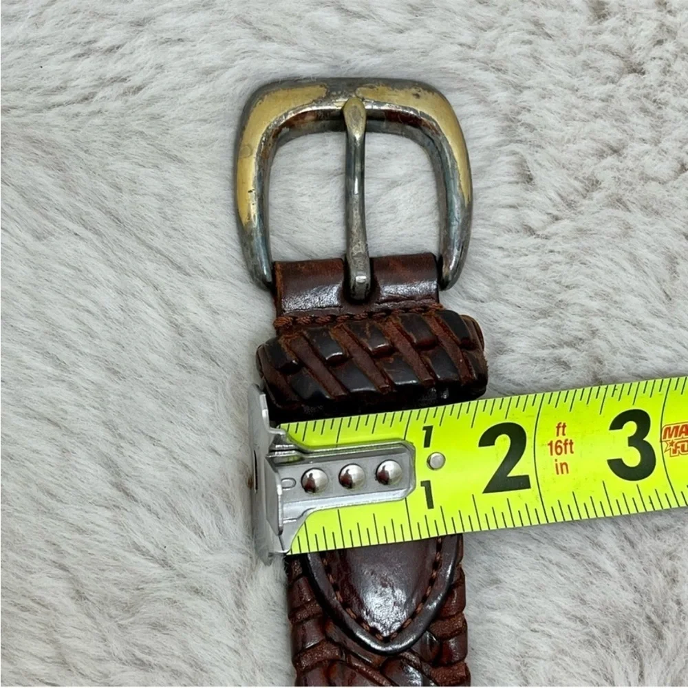 ❤️Vintage Braided Leather Weave Brown Belt with Solid Brass Buckle